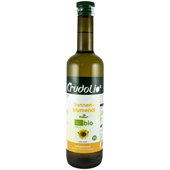 Ulei de floarea soarelui bio 500ml Crudolio
