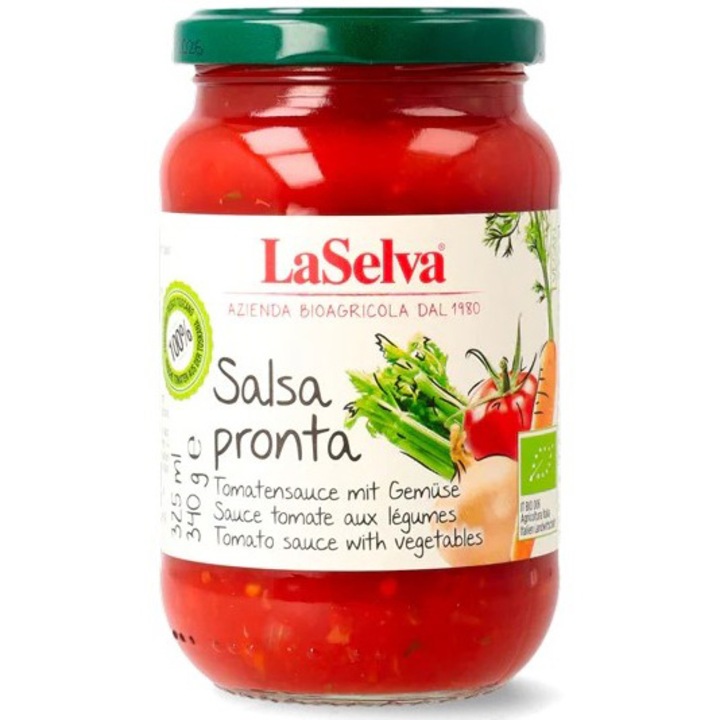 Sos bio de rosii gata preparat cu legume, 340g LaSelva