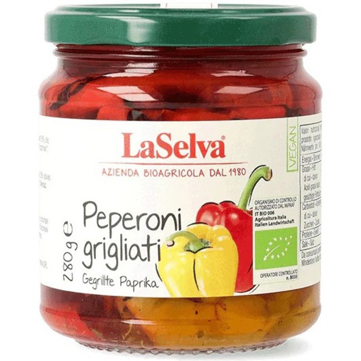 Ardei bio la gratar in ulei, 280g LaSelva