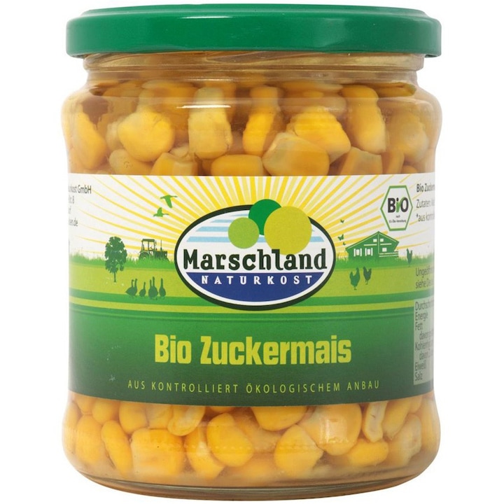 Bio csemegekukorica 330g / 220g Marschland Naturkost