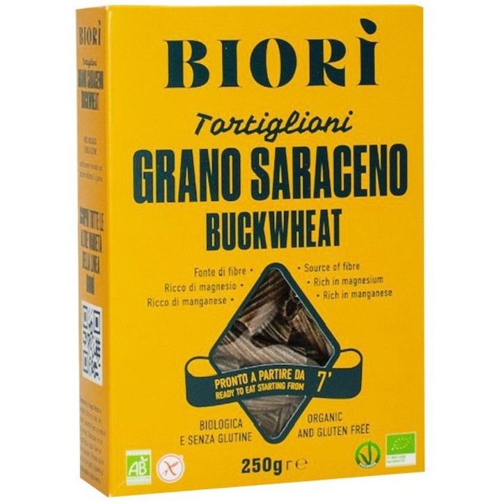 Bio tortiglioni hajdinalisztből, 250g Biori
