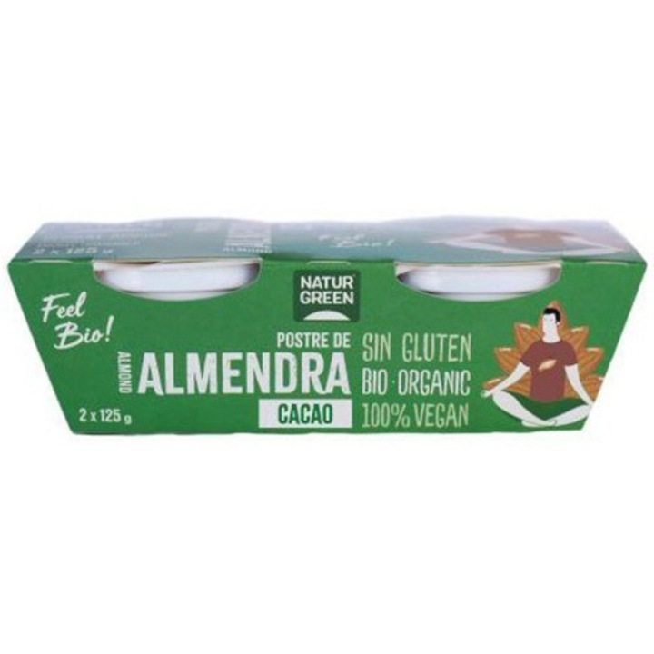 Desert bio de migdale cu cacao, 2x125g Natur Green