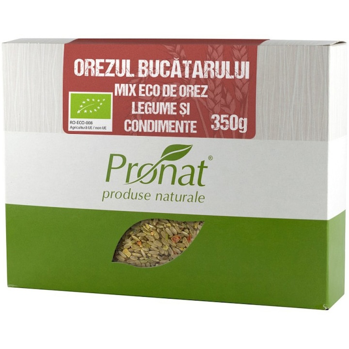 Orezul bucatarului Mix bio de orez, legume si condimente, 350g Pronat