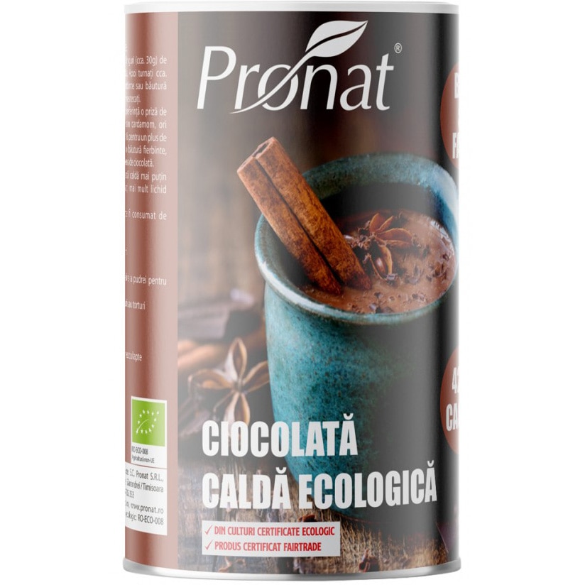 Ciocolata calda bio & fairtrade 300g Pronat