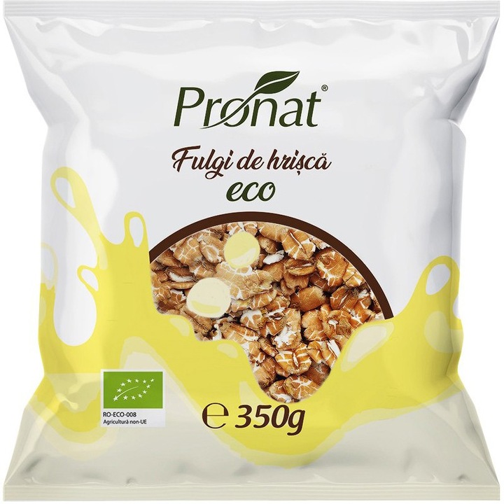 Fulgi de hrisca bio, 350g Pronat