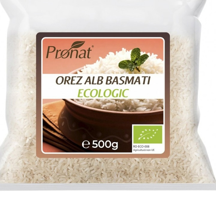 Orez alb basmati bio, 500g Pronat