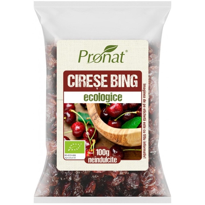 Cirese Bing Neindulcite Bio 100 grame Pronat