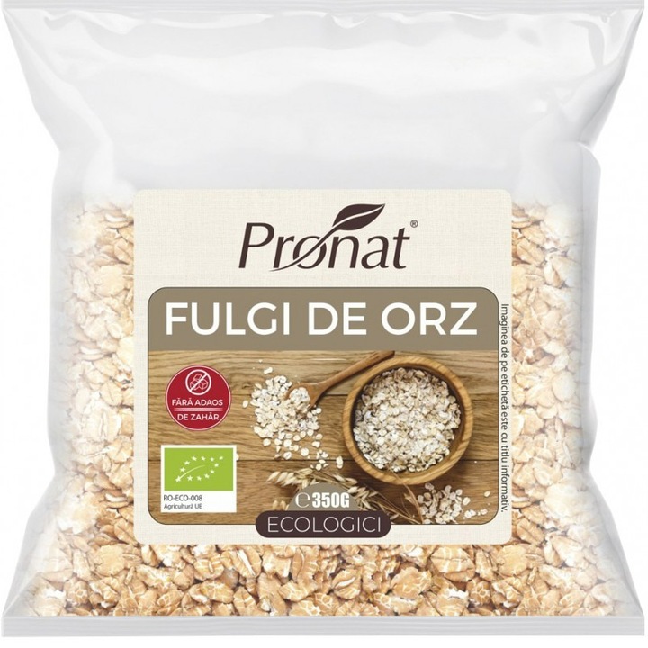 Fulgi de orz bio, 350g Pronat