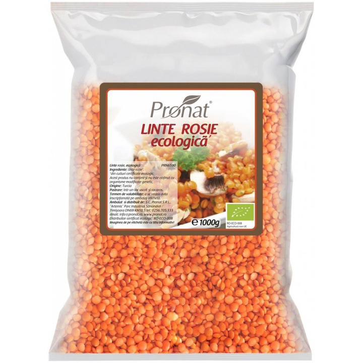 Linte rosie bio, 1000g Pronat