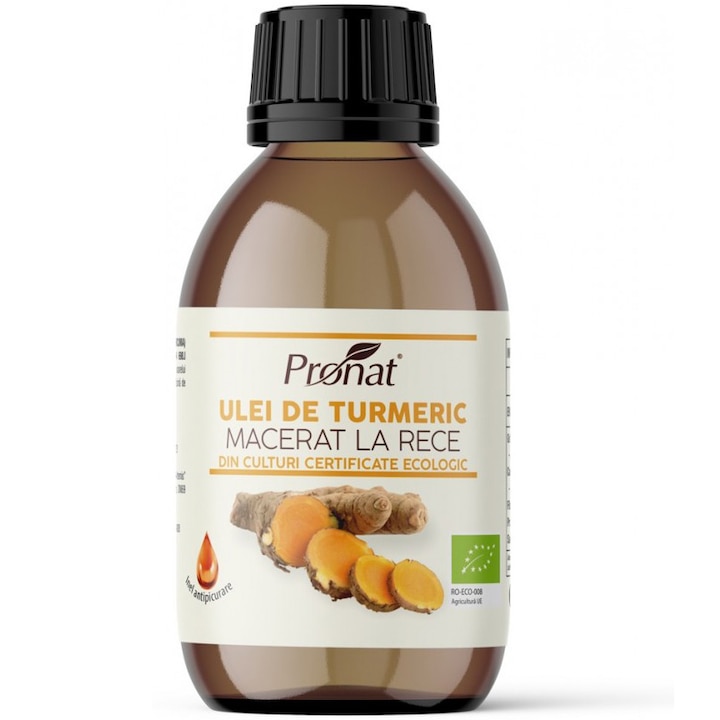 Ulei bio de turmeric (curcuma) macerat la rece, 100ml Pronat