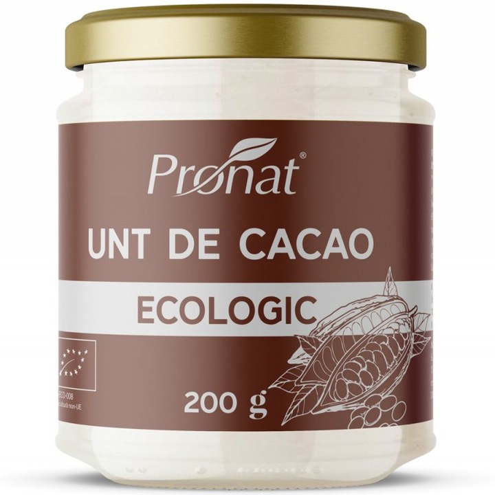 Unt de cacao bio, 200g Pronat