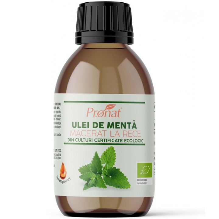 Ulei bio de menta macerat la rece, 100ml Pronat