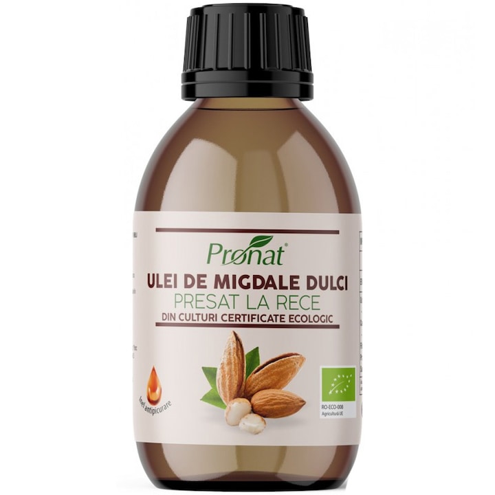 Ulei bio de migdale dulci presat la rece, 100ml Pronat