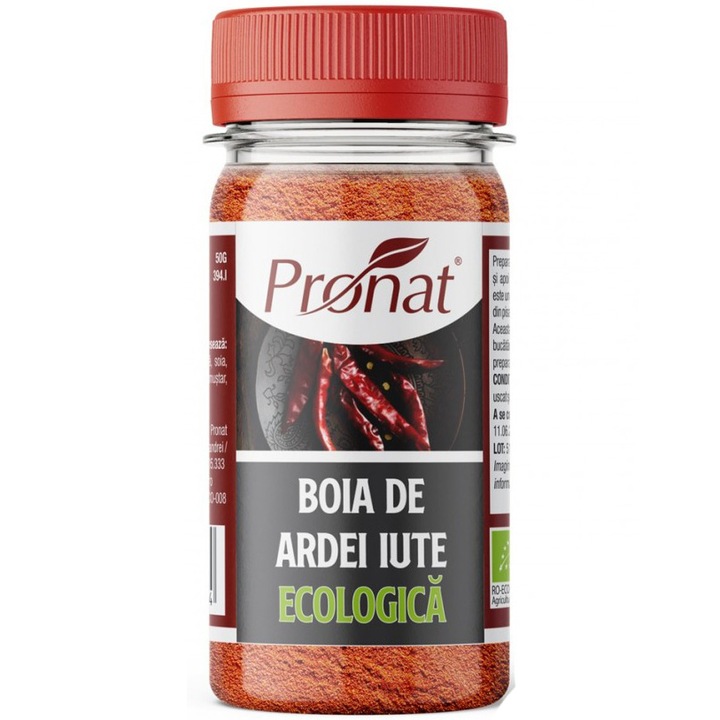 Boia de ardei iute bio, 50g Pronat