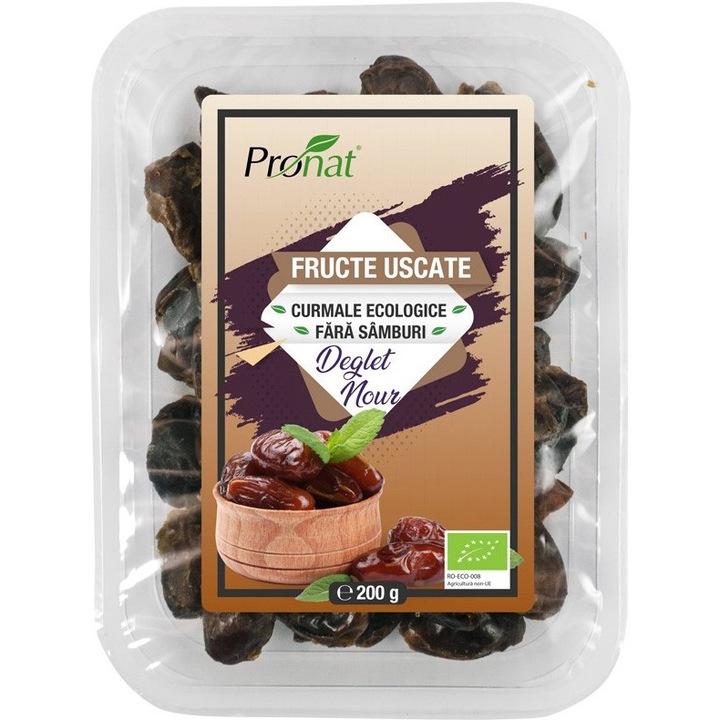 Curmale bio fara samburi, 200g Pronat