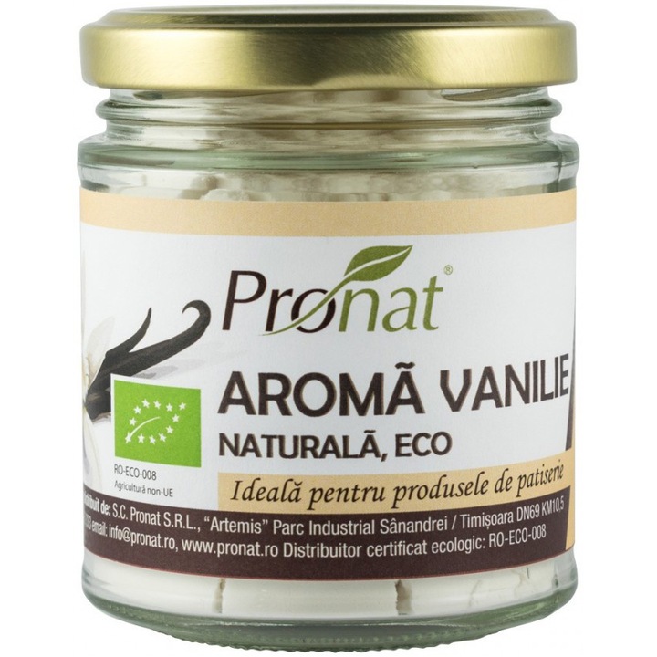 Aroma naturala de vanilie bio, 80g Pronat