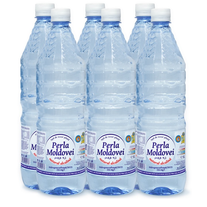Bax 6 x Apa natural alcalina Perla Moldovei 1l, pH 8, 8 - 9, 1