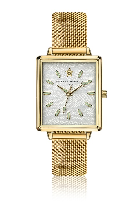 Amelia Parker, Karóra hálós fémszíjjal, Aranyszín
