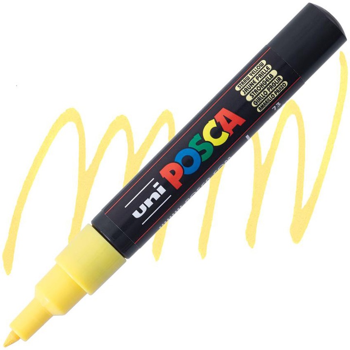 Маркер UNI PC-1M Posca, 0.7 мм, UK, 49338 (bx6)x144x576, Sunshine Yellow