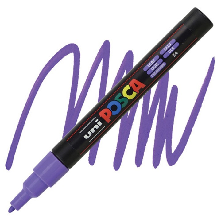Маркер UNI PC-3M Posca, 0.9-1.3 мм, Лилав (bx6)x144x576