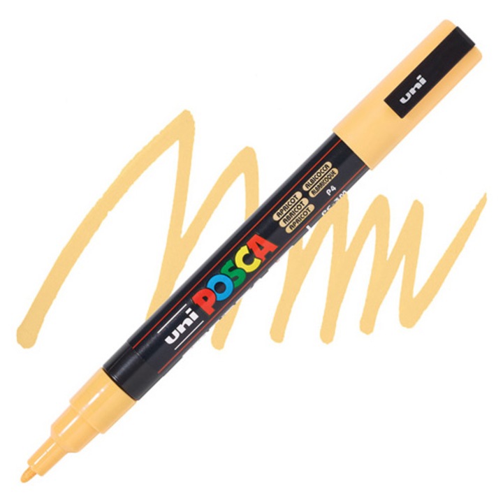 Маркер UNI PC-3M Posca, 0.9-1.3 мм, UK, 49291 (bx6)x144x576, Кайсиево Оранжев