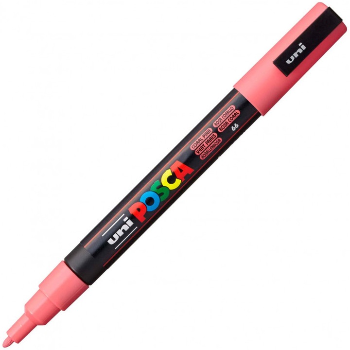 Маркер UNI PC-3M Posca, 0.9-1.3 мм, Коралово розов(bx6)x144x576