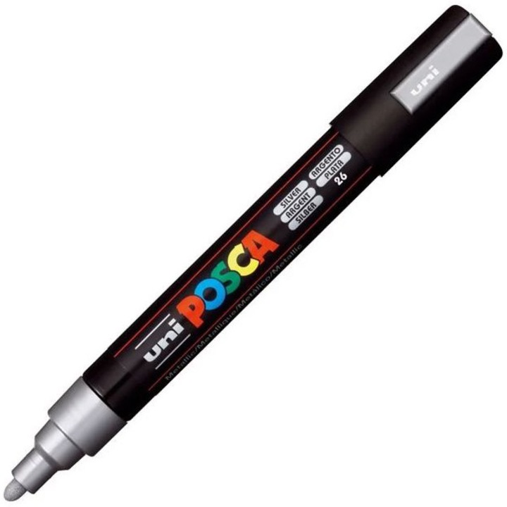 Marker UNI PC-5M Posca 1.8-2.5 mm, argintiu, D, 16278 (bx6)x144x288