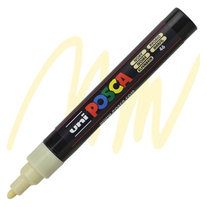 Маркер UNI PC-5M Posca, 1.8-2.5 мм, UK, 07454 (bx6)x144x288, Слонова кост