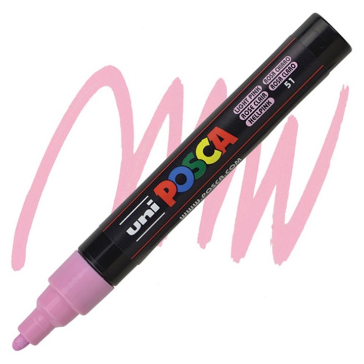 Маркер UNI PC-5M Posca, 1.8-2.5 мм, K, 36891 (bx6)x144x288, Светлорозов