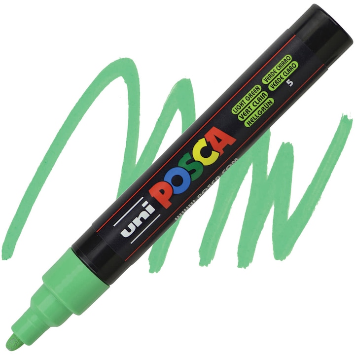 Маркер UNI PC-5M Posca, 1.8-2.5 мм, 16216 (bx6)x144x288, Светлозелен