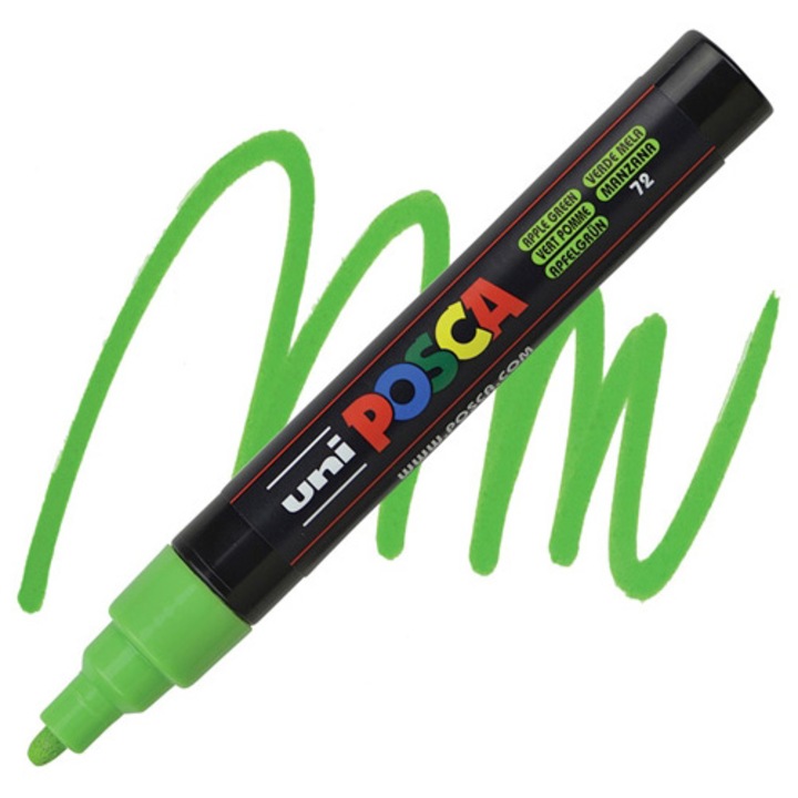 Маркер UNI PC-5M Posca, 1.8-2.5 мм, 36853 (bx6)x144x288, Ябълково зелен