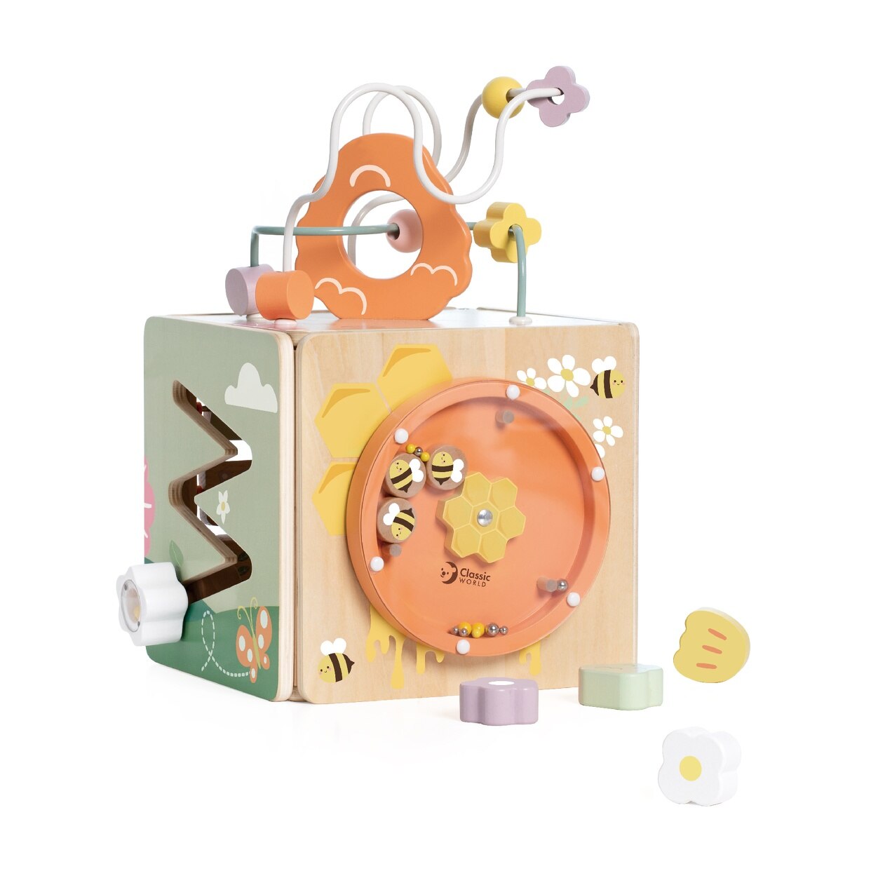 Centru de activitati din lemn - Cubul Mappy Honeybee