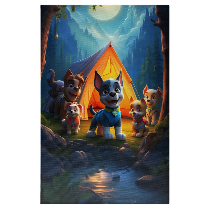 Vászonfestmény: Happy Dog - Gyermek animációs digitális festmény 90x60cm