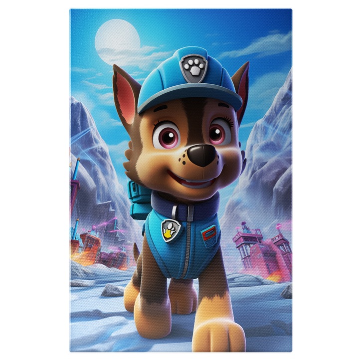 Tablou Canvas: Caine Personaj in Natura Rece- Desene pentru Copii Pictura Digitala 60x40CM