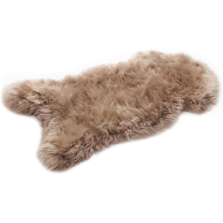 Covor KABAJA, piele naturala, cappuccino, 120x65cm