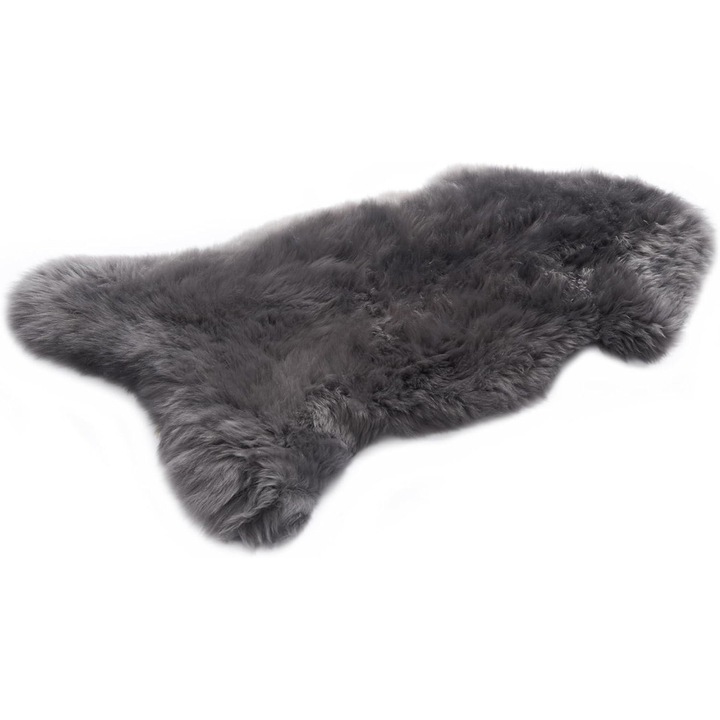 Covor KABAJA, piele naturala, gri, 120x65cm