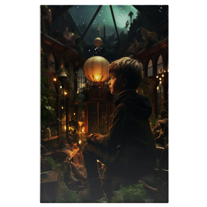 Tablou Canvas: Baiat in Cutie Naturala- Poza Artistica Pictura Digitala 40x25CM