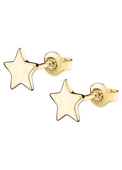 Cercei Siju STAR, bijuterii dama, argint placat, forma stea, auriu