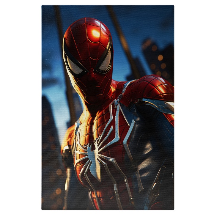 Tablou Canvas: SpiderMan se Uita la Camera, Portret- Animatii Pictura Digitala 100x70CM