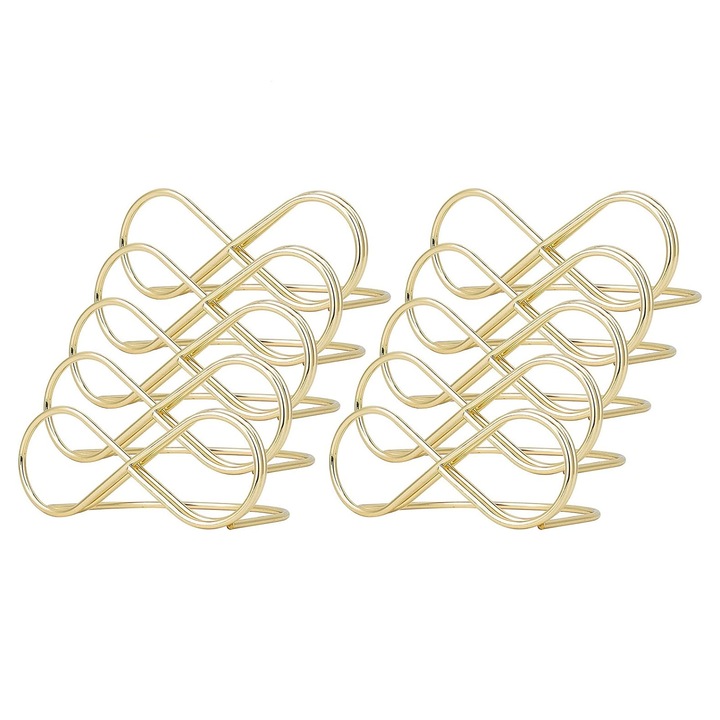 Поставка за картички, BOMSTOM, 10 бр., във формата на 8, за партита, сватби, ресторанти, рождени дни, 73x28 мм, златист