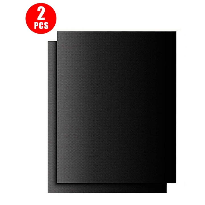 2db Yhemday® hőálló tapadásmentes grillszőnyeg teflon ecset ételtartó 40 x 33 cm fekete