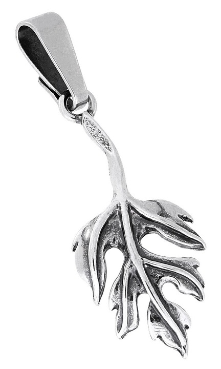 Pandantiv dama Siju, motiv vegetal, argint 925, argintiu