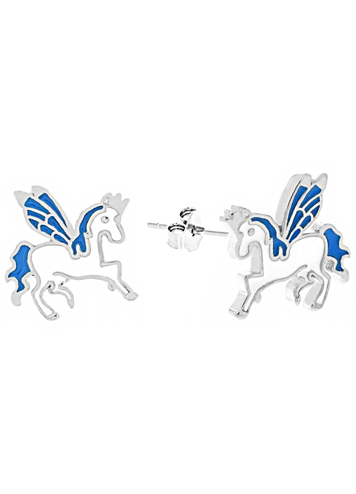 Cercei Siju, Pegazi, argint rodiat cu email, Bijuterii dama