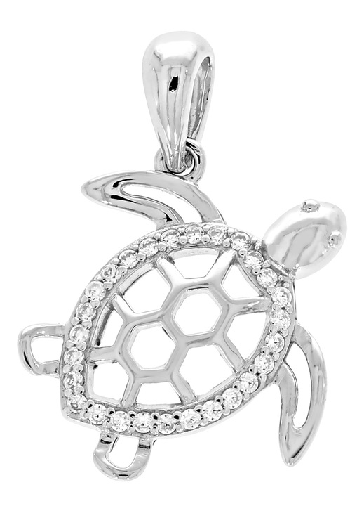 Pandantiv Siju, testoasa marina, argint, cu zirconii