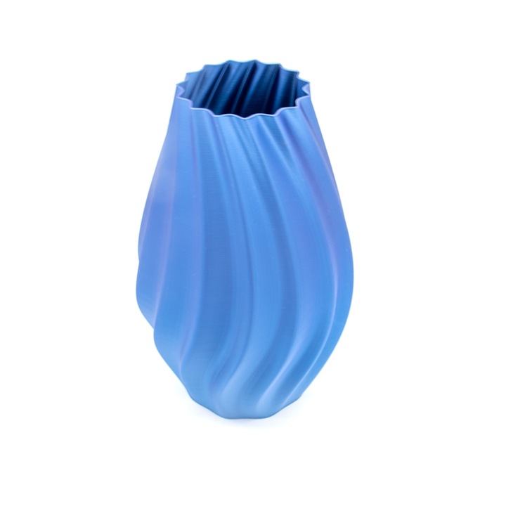 Vaza Spirala pentru Flori Naturale sau Artificiale, Albastru Oceanic, 20 x 12.5cm