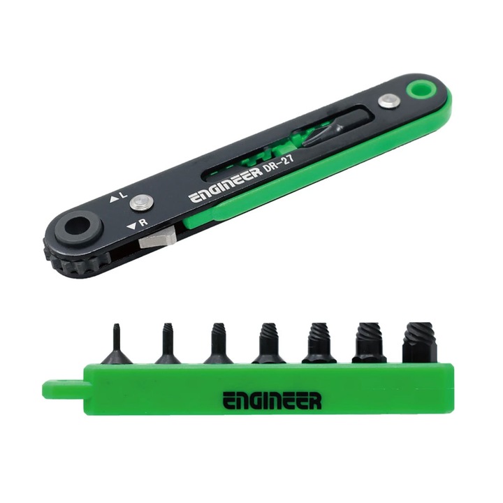 Set Extractor cu clichet si 7 biti extractor scurti pentru lucru in spatii inguste Engineer DZ-273