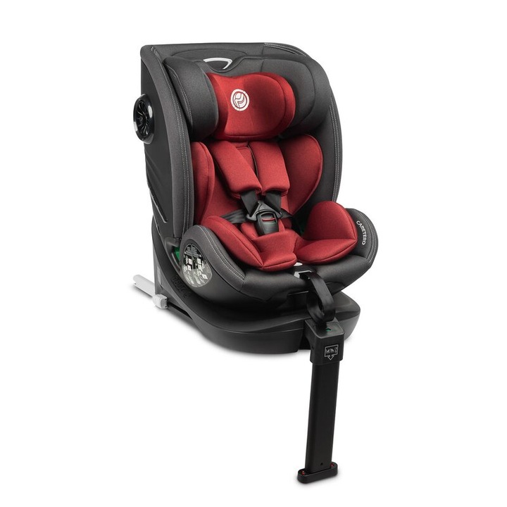 Столче за кола, Caretero, Fortis, i-Size, 40-150 см, 0-36 кг, С Isofix система + стабилизиращ крак, въртене на 360 градуса, 4-степенно регулиране на облегалката, Регулиране на облегалката за глава до 26 см, Съгласно R129/02, 0 месеца+, Червен