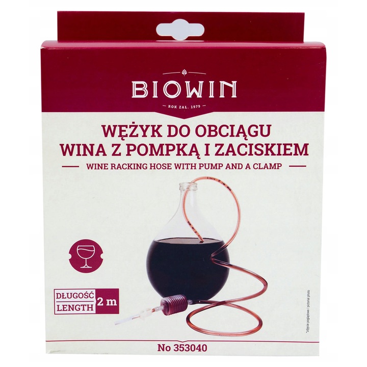 Комплект маркучи за екстракция на вино със скоба + помпа