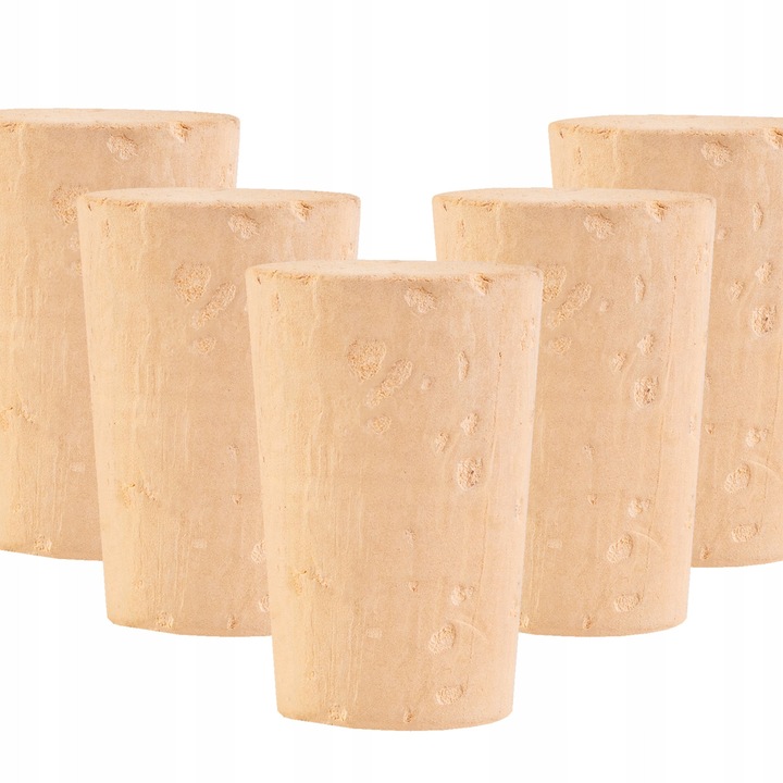 Комплект от естествени коркови тапи за бутилки, конусовидни, 10 броя