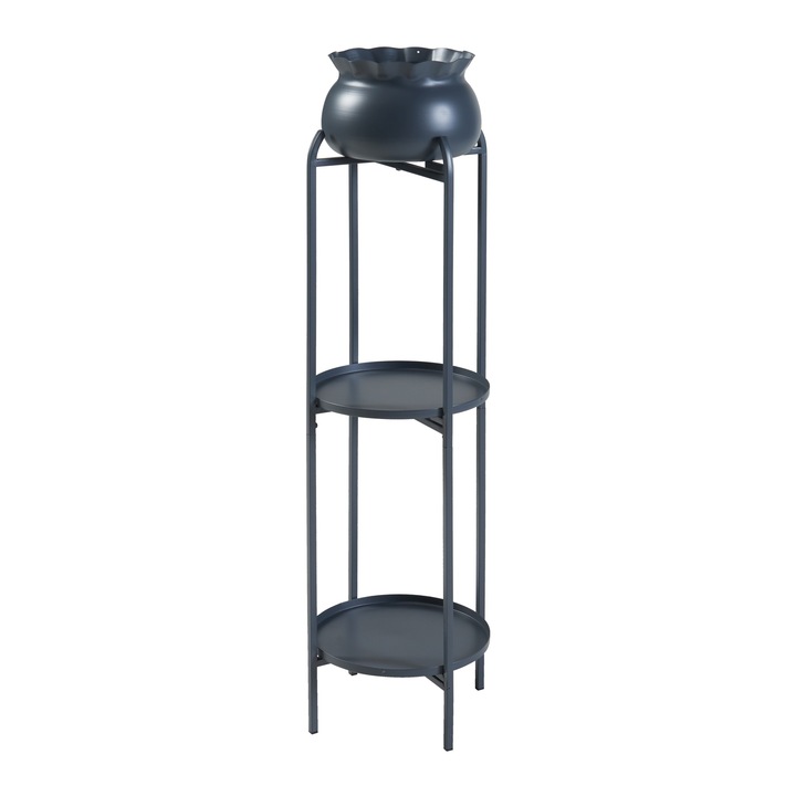 [en.casa] Virágtartó állvány PXFF-0181 Altena 94, 5 x 27 x 27 cm fém fekete levehető virágcseréppel